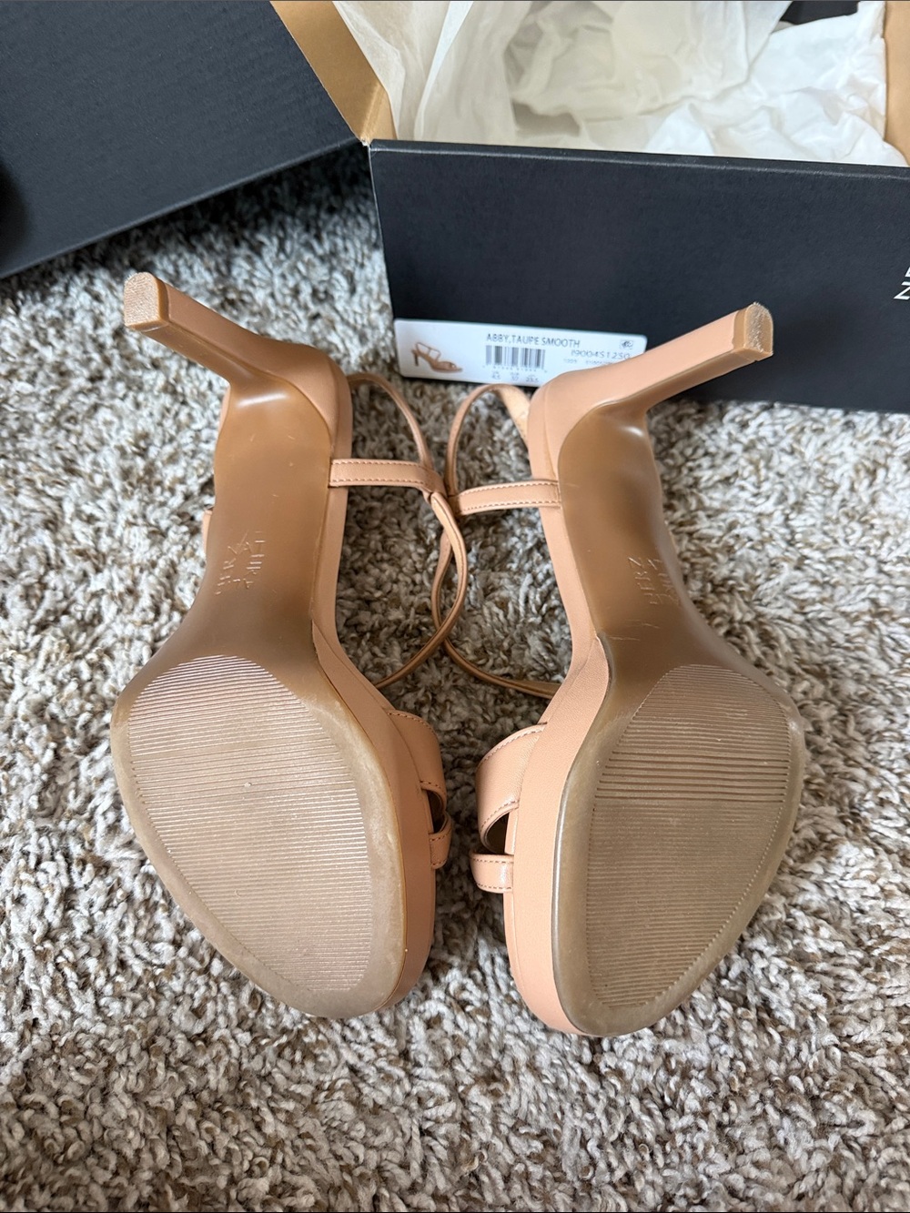 Naturalizer Blush Tan Strappy Slingback Block Heels - Picture 7 of 8
